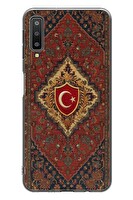Le Balvo Samsung Galaxy A7 2018 Uyumlu Türkiye Bayraklı Halı Baskılı Silikon Kılıf