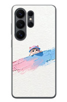 Le Balvo Samsung Galaxy S26 Ultra Uyumlu Pembe Mavi Kedi Baskılı Silikon Kılıf