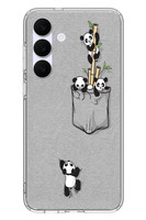 Le Balvo Samsung Galaxy S25 FE Uyumlu Cepli Panda Baskılı Silikon Kılıf