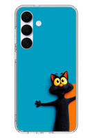 Le Balvo Samsung Galaxy S25 FE Uyumlu Kedi Uyarısı Baskılı Silikon Kılıf