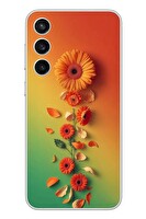 Le Balvo Samsung Galaxy S23 FE Uyumlu Ayçiçeği Bükleleri Baskılı Silikon Kılıf
