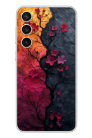 Le Balvo Samsung Galaxy S23 FE Uyumlu Yaprak Geçişkenliği Baskılı Silikon Kılıf