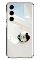 Le Balvo Samsung Galaxy S24 FE Uyumlu Gözlüklü Panda Baskılı Silikon Kılıf