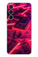 Le Balvo Samsung Galaxy S23 FE Uyumlu Kızıl Dolarlar Baskılı Silikon Kılıf