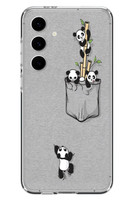 Le Balvo Samsung Galaxy S24 FE Uyumlu Cepli Panda Baskılı Silikon Kılıf