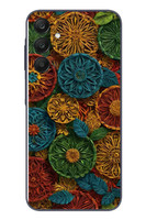 Le Balvo Samsung Galaxy A25 Uyumlu Hasır Örgü Çiçekler Baskılı Silikon Kılıf