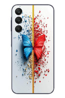 Le Balvo Samsung Galaxy A25 Uyumlu Kırmızı Mavi Kelebek Baskılı Silikon Kılıf