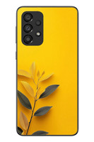 Le Balvo Samsung Galaxy A33 Uyumlu Sarı Siyah Çiçekler Baskılı Silikon Kılıf
