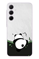 Le Balvo Samsung Galaxy A35 Uyumlu Bambuya Çıkan Panda Baskılı Silikon Kılıf
