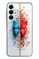 Le Balvo Samsung Galaxy A16 Uyumlu Kırmızı Mavi Kelebek Baskılı Silikon Kılıf