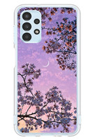 Le Balvo Samsung Galaxy A13 Uyumlu Mor Gökyüzülü Ağaç Baskılı Silikon Kılıf