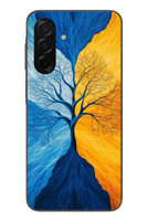 Le Balvo Samsung Galaxy A26 Uyumlu Sarı Mavi Ağaç Baskılı Silikon Kılıf