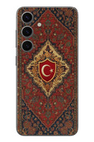 Le Balvo Samsung Galaxy S24 Uyumlu Türkiye Bayraklı Halı Baskılı Silikon Kılıf