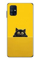 Le Balvo Samsung Galaxy M51 Uyumlu Sarı Gözlü Kedi Baskılı Silikon Kılıf