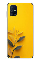 Le Balvo Samsung Galaxy M51 Uyumlu Sarı Siyah Çiçekler Baskılı Silikon Kılıf