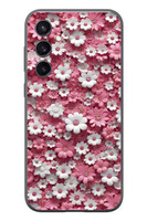 Le Balvo Samsung Galaxy S23 Uyumlu Beyaz Pembe Papatyalar Baskılı Silikon Kılıf