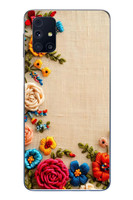 Le Balvo Samsung Galaxy M31s Uyumlu İşlemeli İğne Oyası Baskılı Silikon Kılıf