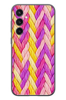 Le Balvo Samsung Galaxy S23 Uyumlu Mor Sarı Örgü Baskılı Silikon Kılıf