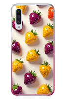 Le Balvo Samsung Galaxy A50 Uyumlu Sarı Kırmızı Çilekler Baskılı Silikon Kılıf