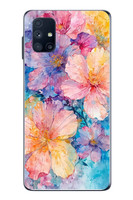 Le Balvo Samsung Galaxy M51 Uyumlu Yağlı Boya Çiçekler Baskılı Silikon Kılıf