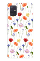 Le Balvo Samsung Galaxy A51 Uyumlu Sade Tek Çiçekler Baskılı Silikon Kılıf