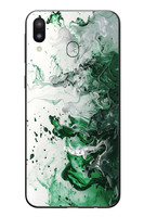 Le Balvo Samsung Galaxy M20 Uyumlu Yeşil Beyaz Dalgalar Baskılı Silikon Kılıf