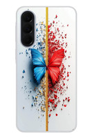 Le Balvo Samsung Galaxy A37 Uyumlu Kırmızı Mavi Kelebek Baskılı Silikon Kılıf