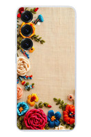 Le Balvo Samsung Galaxy S25 Uyumlu İşlemeli İğne Oyası Baskılı Silikon Kılıf