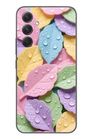 Le Balvo Samsung Galaxy A54 Uyumlu Pastel Damlalıklı Yapraklar Baskılı Silikon Kılıf