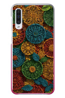 Le Balvo Samsung Galaxy A50 Uyumlu Hasır Örgü Çiçekler Baskılı Silikon Kılıf