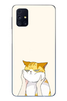 Le Balvo Samsung Galaxy M31s Uyumlu Sarı Kedi Yanakları Baskılı Silikon Kılıf