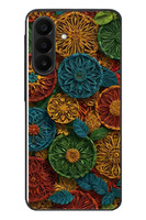 Le Balvo Samsung Galaxy A27 Uyumlu Hasır Örgü Çiçekler Baskılı Silikon Kılıf