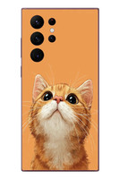 Le Balvo Samsung Galaxy S22 Ultra Uyumlu Masum Kedi Baskılı Silikon Kılıf