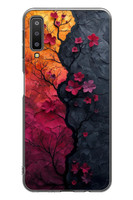 Le Balvo Samsung Galaxy A7 2018 Uyumlu Yaprak Geçişkenliği Baskılı Silikon Kılıf