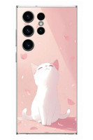 Le Balvo Samsung Galaxy S23 Ultra Uyumlu Minnoş Kedi Baskılı Silikon Kılıf