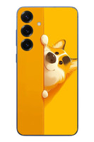 Le Balvo Samsung Galaxy S25 Plus Uyumlu Sarı Köpek Baskılı Silikon Kılıf