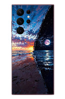 Le Balvo Samsung Galaxy S22 Ultra Uyumlu Deniz Günbatımı Baskılı Silikon Kılıf