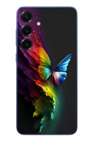 Le Balvo Samsung Galaxy S25 Plus Uyumlu Gökkuşağı Kelebeği Baskılı Silikon Kılıf