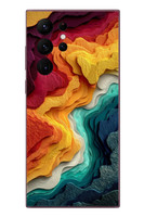Le Balvo Samsung Galaxy S22 Ultra Uyumlu Renk Dalgaları Baskılı Silikon Kılıf
