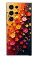 Le Balvo Samsung Galaxy S24 Ultra Uyumlu Sonbahar Çiçekleri Baskılı Silikon Kılıf