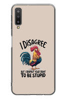 Le Balvo Samsung Galaxy A7 2018 Uyumlu I Disagree Baskılı Silikon Kılıf