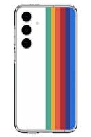 Le Balvo Samsung Galaxy S24 FE Uyumlu Gökkuşağı Baskılı Silikon Kılıf