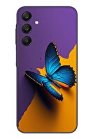 Le Balvo Samsung Galaxy A25 Uyumlu Mavi Kelebek Baskılı Silikon Kılıf