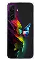 Le Balvo Samsung Galaxy A17 Uyumlu Gökkuşağı Kelebeği Baskılı Silikon Kılıf