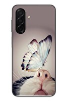 Le Balvo Samsung Galaxy A26 Uyumlu Kelebekli Kedi Baskılı Silikon Kılıf