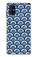 Le Balvo Samsung Galaxy M51 Uyumlu Mavi Bükleler Baskılı Silikon Kılıf