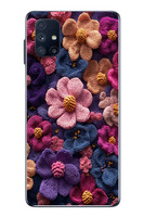 Le Balvo Samsung Galaxy M51 Uyumlu Çiçek Örgüsü Baskılı Silikon Kılıf