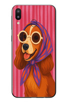 Le Balvo Samsung Galaxy M20 Uyumlu Gözlüklü Köpek Baskılı Silikon Kılıf
