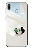 Le Balvo Samsung Galaxy M31 Uyumlu Gözlüklü Panda Baskılı Silikon Kılıf