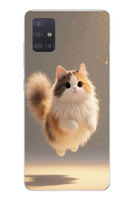 Le Balvo Samsung Galaxy A51 Uyumlu Zıplayan Kedi Baskılı Silikon Kılıf